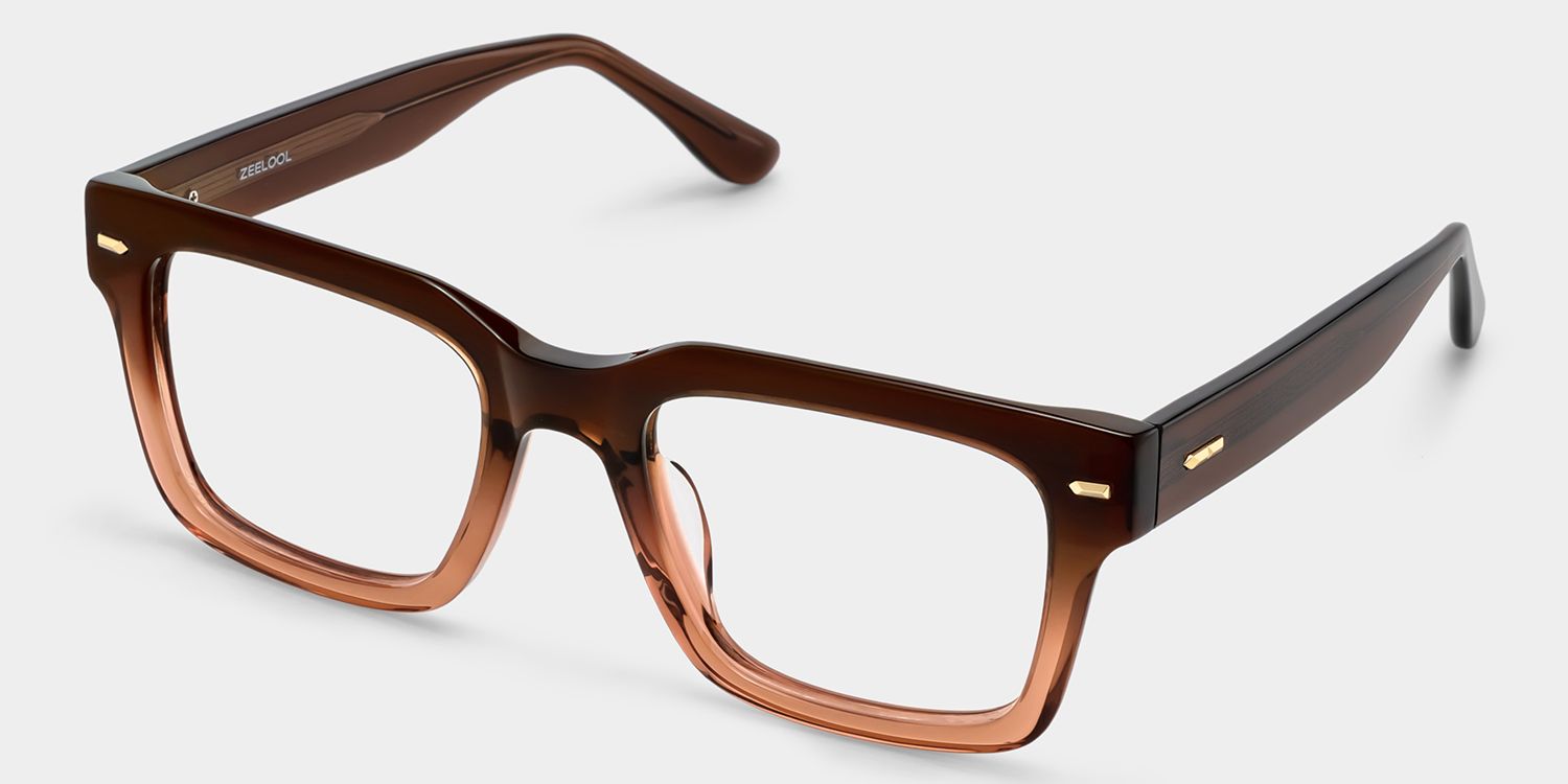 Benjamin Two-tone Wide Rectangle Glasses | ZEELOOL3
