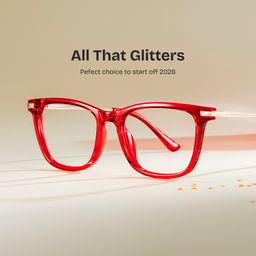 Selena Red Rectangle Glasses0