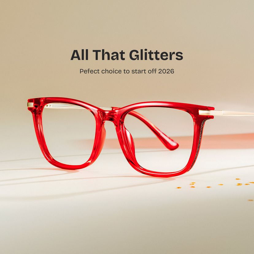 Selena Red Rectangle Glasses