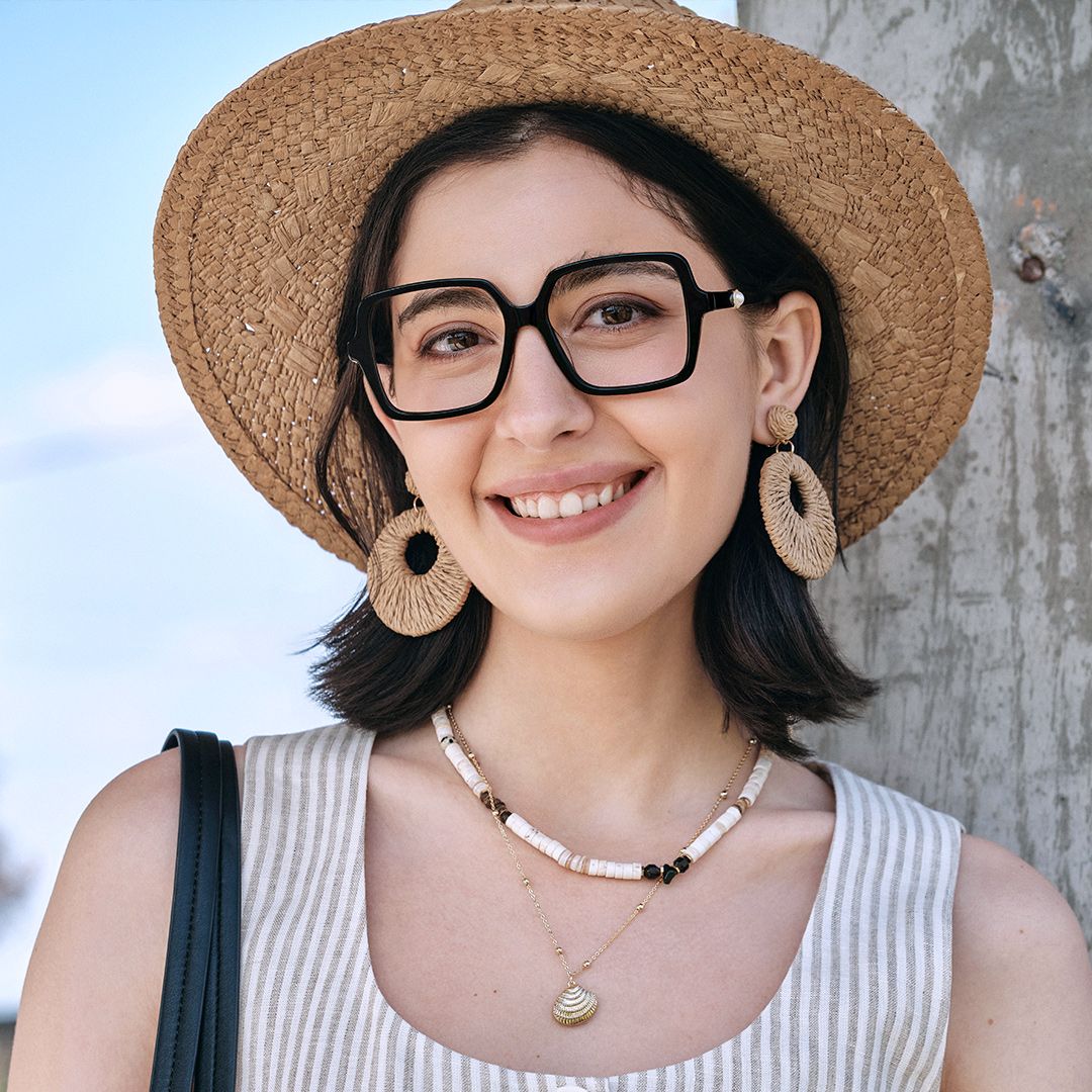 Order Elena Black Square Frame Glasses Online | ZEELOOL6
