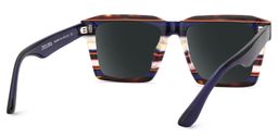 Kenish Blue White Square Sunglasses4