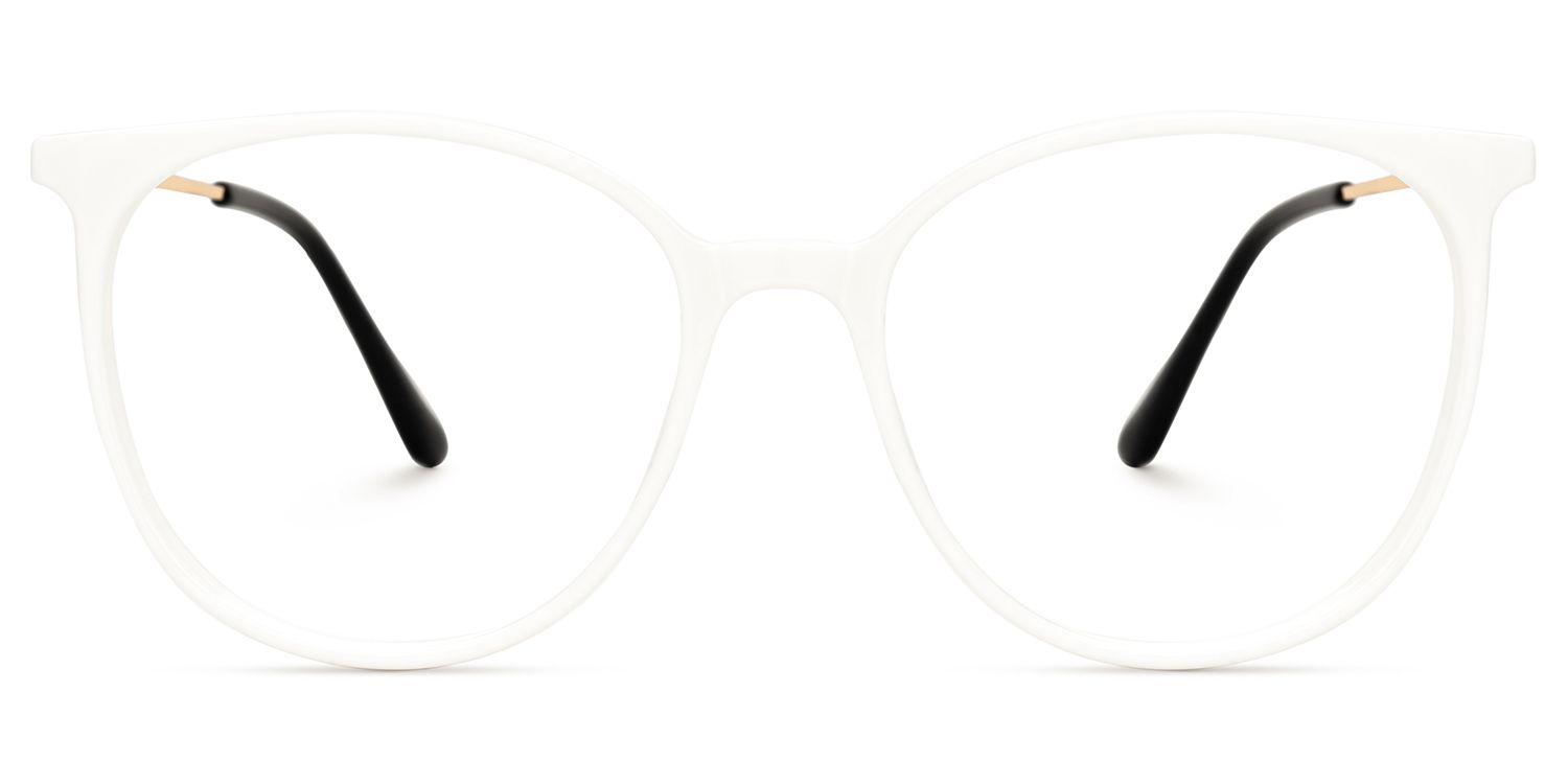 Chanty Round White Thin-Frame Glasses | ZEELOOL0
