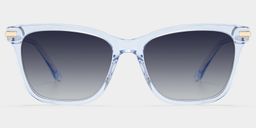 Eliot Clear Blue Rectangle Sunglasses0