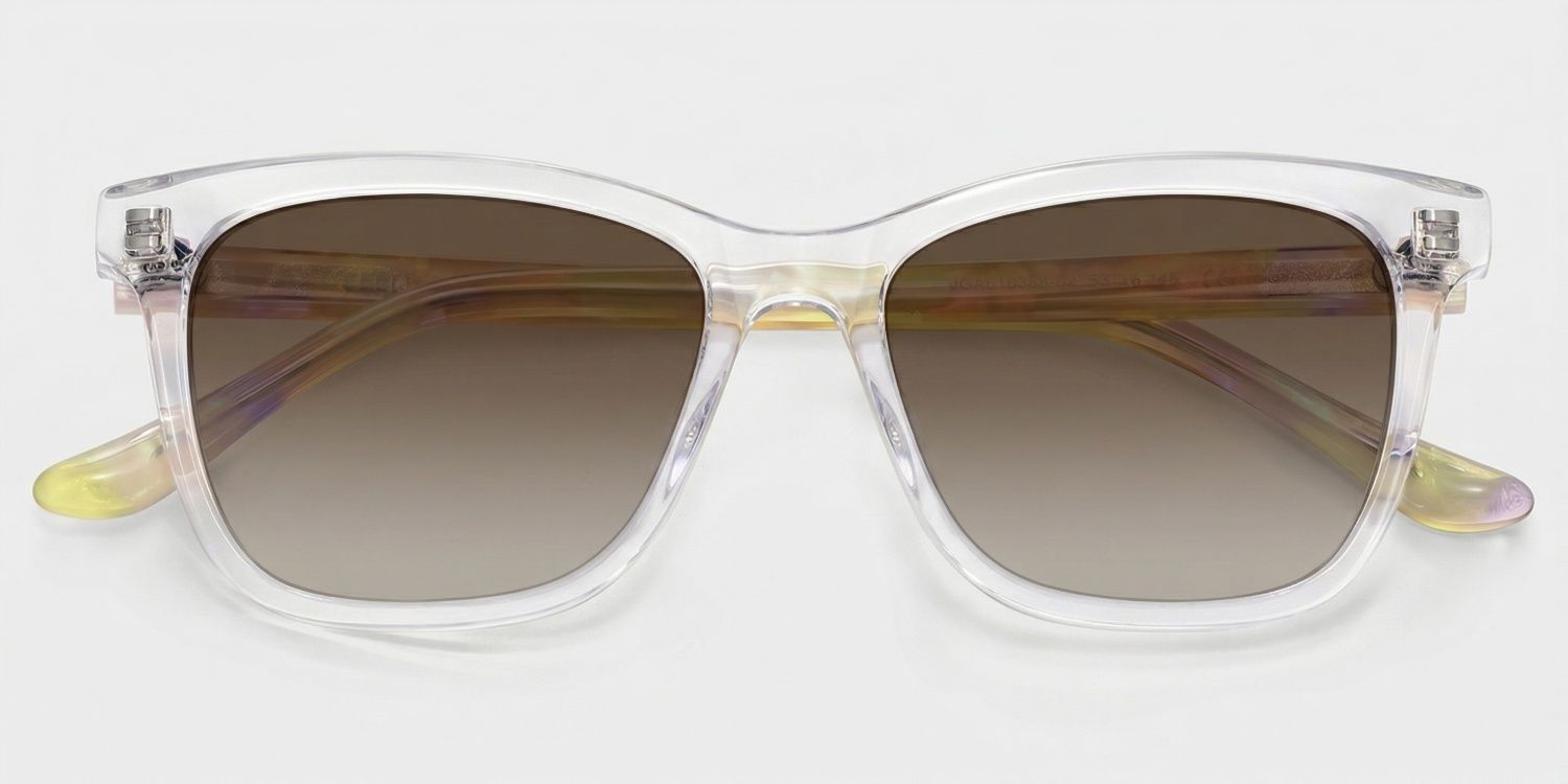 Faith Acetate Clear Rectangle Frame Sunglasses | ZEELOOL1
