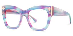 Minfia Blue Purple Square Glasses4