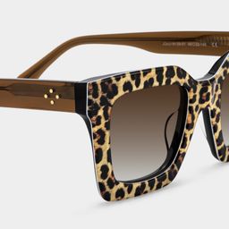 Megan Leopard print Square Sunglasses4