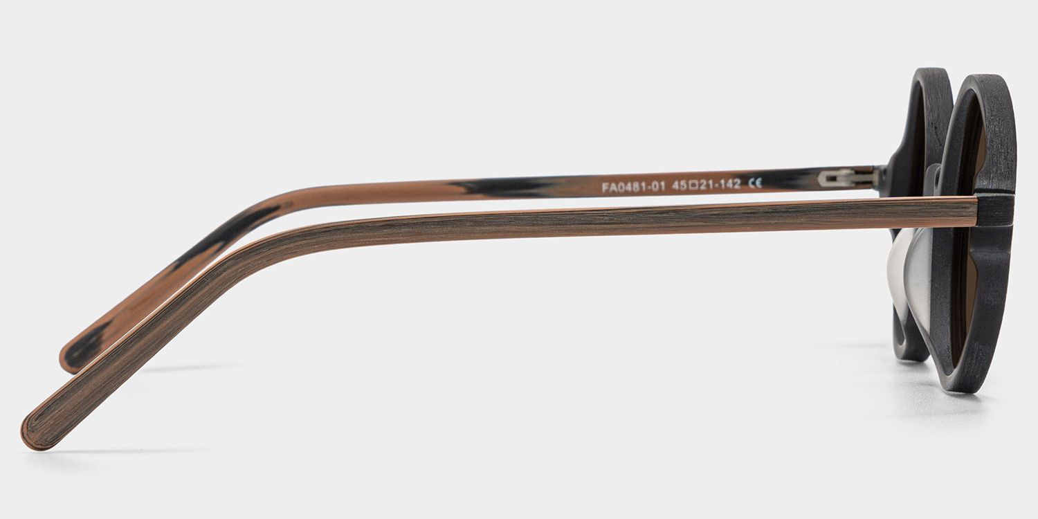 Otto Round Style Black Frame Sunglasses | ZEELOOL3