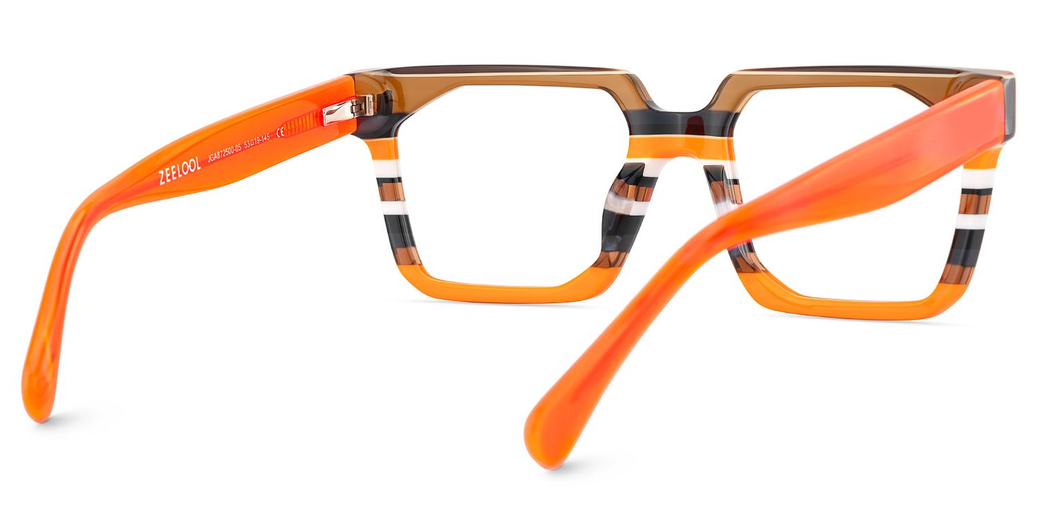 Laguer Rectangle Orange Frame Glassws For Men | ZEELOOL5