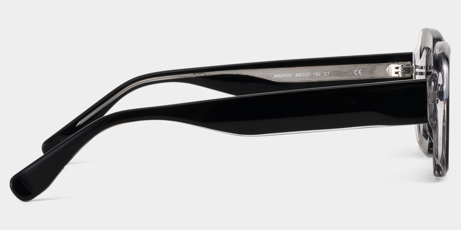 Eira Rectangle Black Frame Sunglasses Online Sale | ZEELOOL3