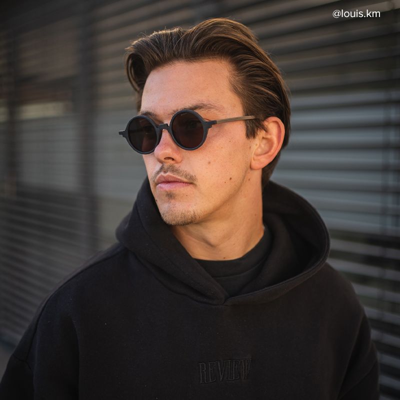 Otto Black Round Sunglasses