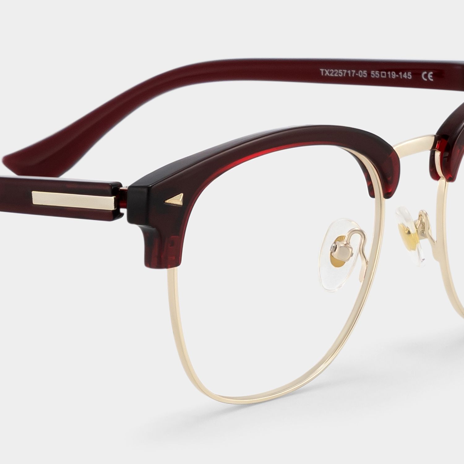 Lasha Red Browline Mixed Frame Glasses for Women | ZEELOOL5