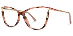 Yomary Pink-Tortoise Cat eye Glasses1
