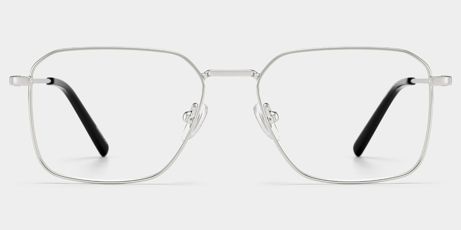 Leah Silver Eyeglass Frames for Men in Metal Material | ZEELOOL1