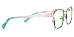 Foday Pink Green Geometric Glasses3