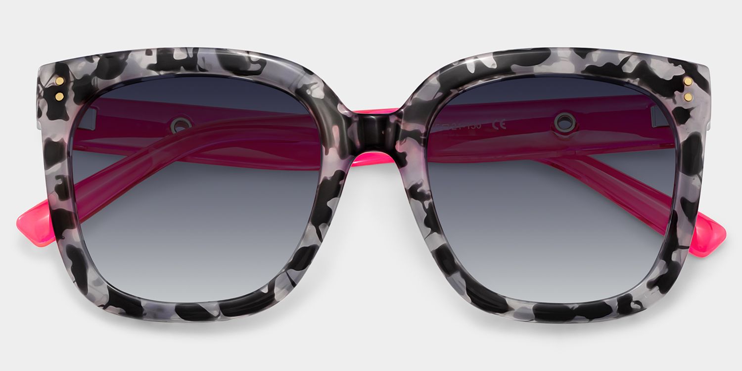 Ebony Square Gray-Tortoise Prescription Sunglasses | ZEELOOL1