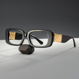 Jonas Black Rectangle Glasses0