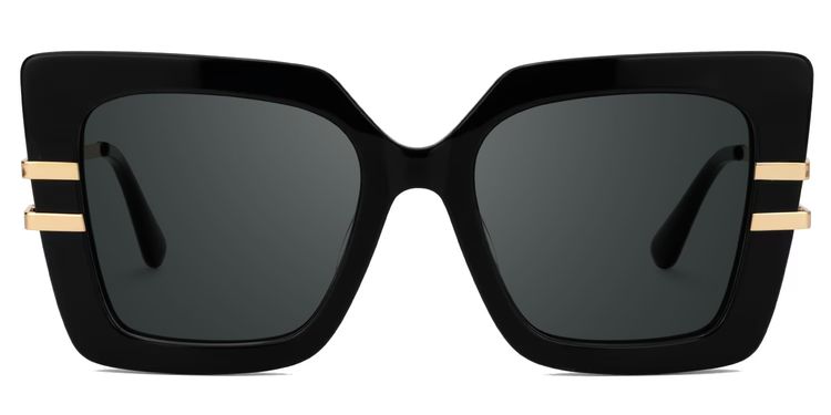 Poutine Black Square Sunglasses