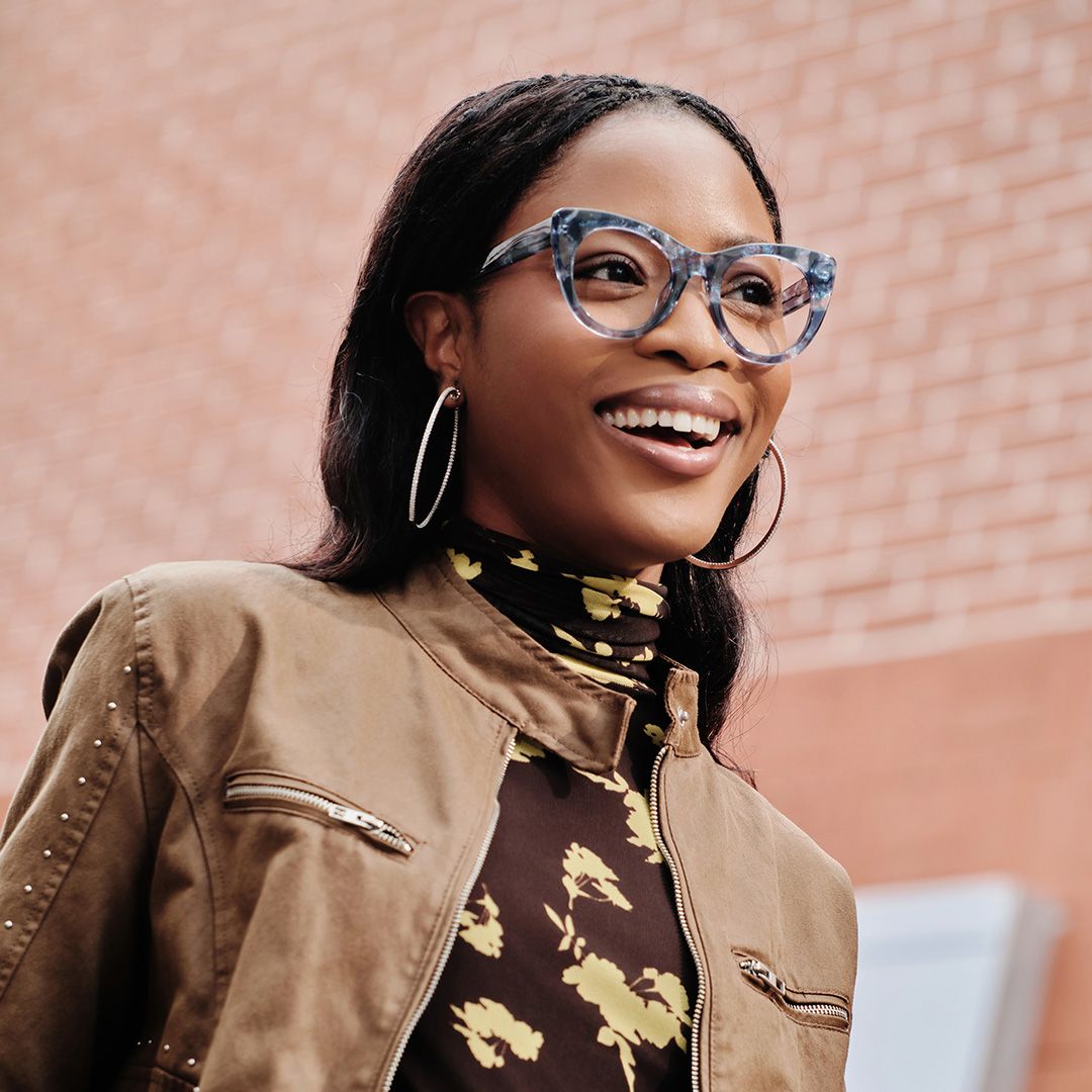 Starry Cateye Blue Frame Glasses | Zeelool Optical5