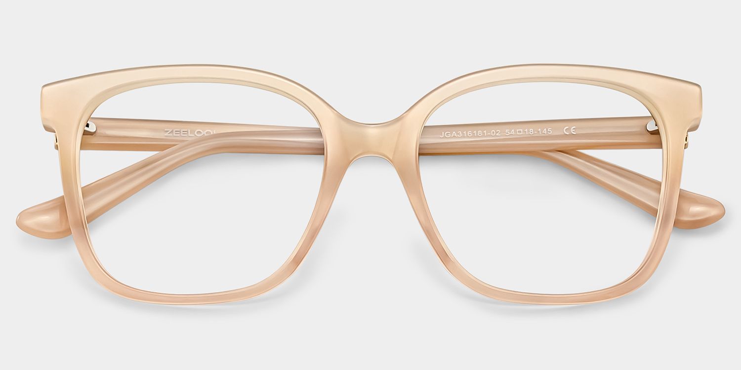 Caroline Beige Thin Square Glasses Frames for Sale | ZEELOOL2