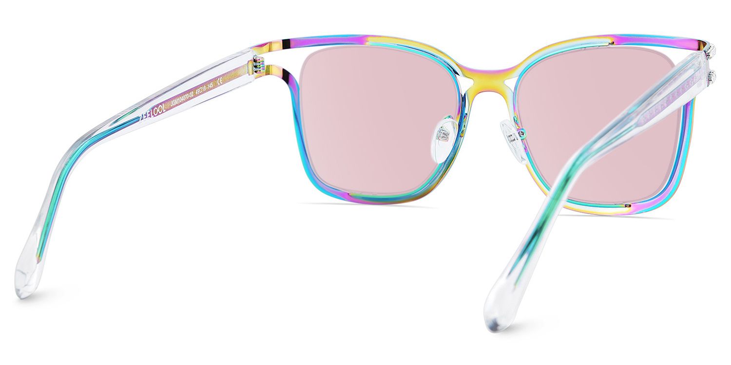 Shine Square Style Iridescent Frame Sunglasses | ZEELOOL4