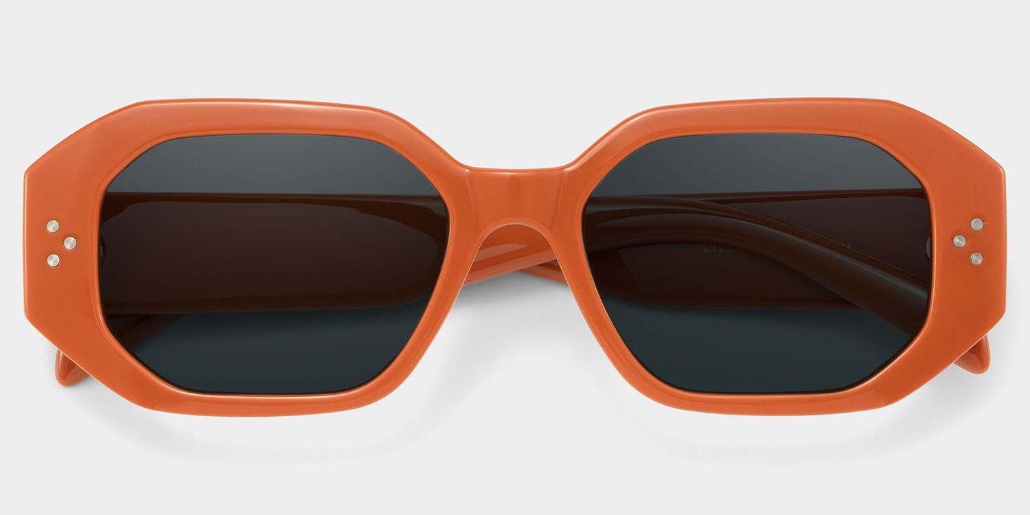 Soleil Rectangle Orange Prescription Sunglasses | ZEELOOL1