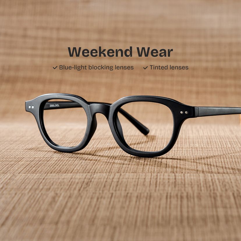 Amber Black Square Glasses