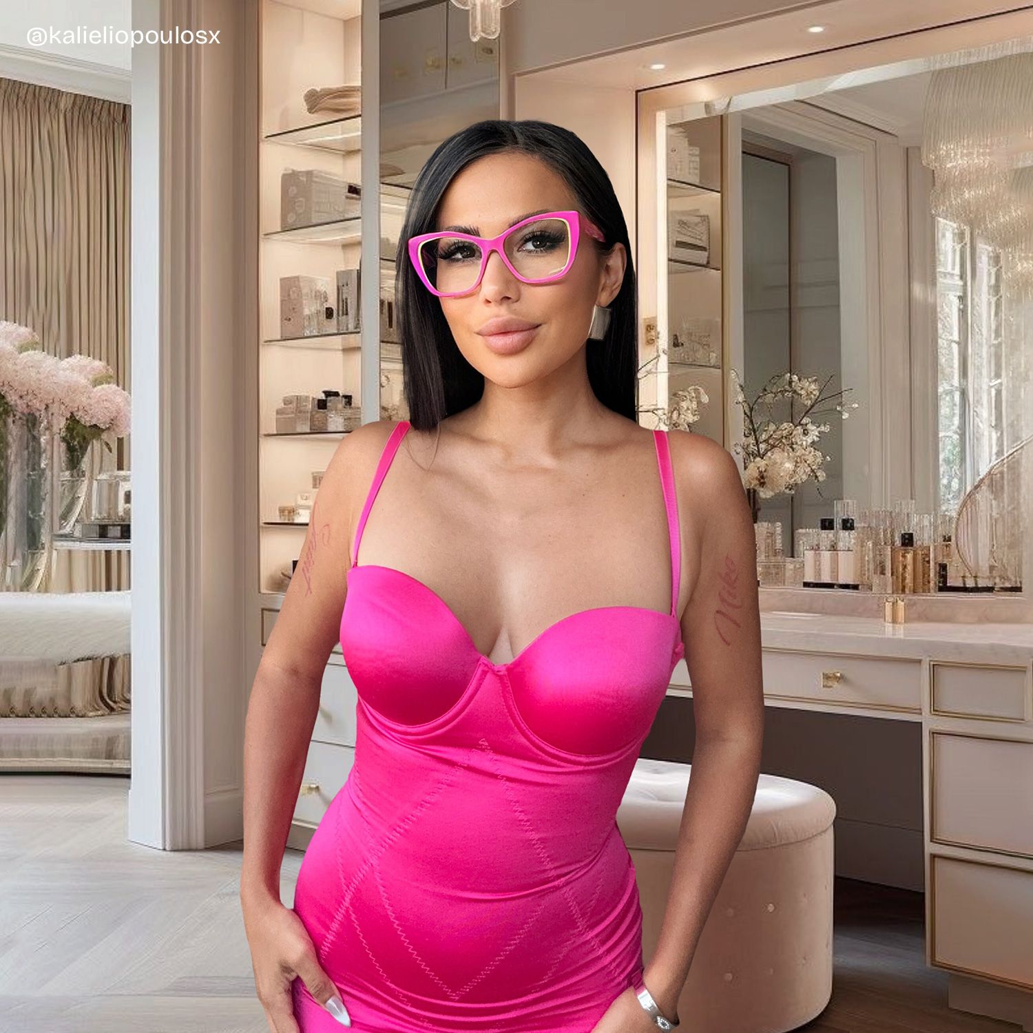 Blaise Pink Green Frame Glasses with Cat eye Frame Online | ZEELOOL9