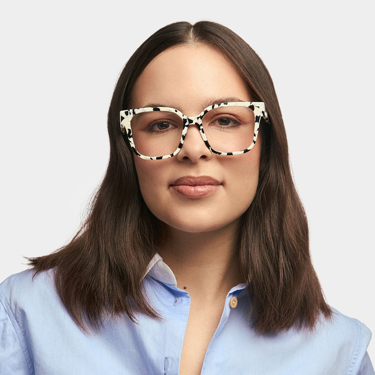 Kerri Wide Cow Print Glasses with Square Frames | Zeelool0