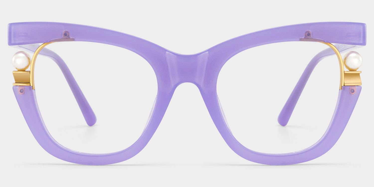 Purple Frame Blue Light Blocking Glasses with Pearl2