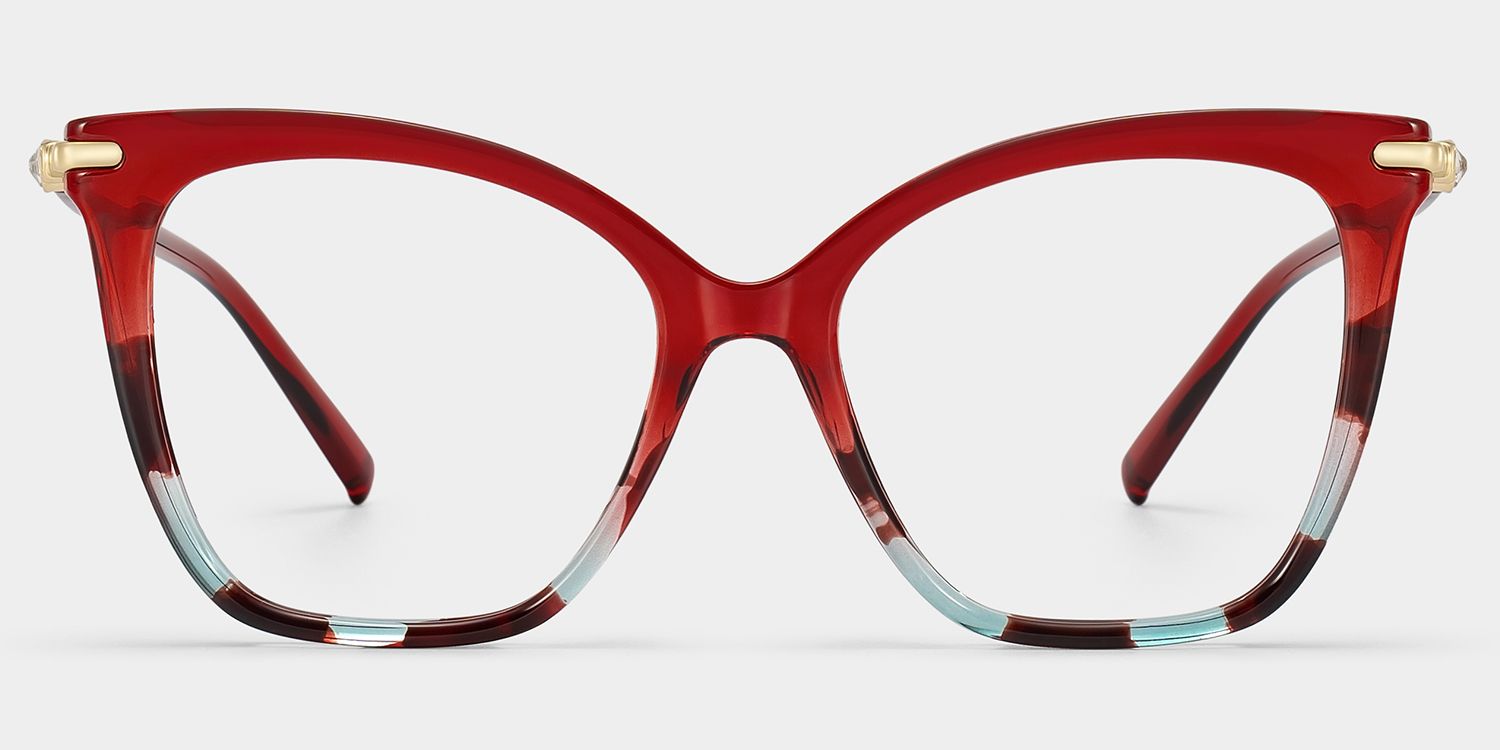 Lamar Butterfly Red Eyeglasses and Two-Tone Frames | ZEELOOL0