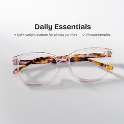 Marigold Pink Tortoise Rectangle Glasses0
