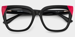 Mirta Black Pink Square Glasses2