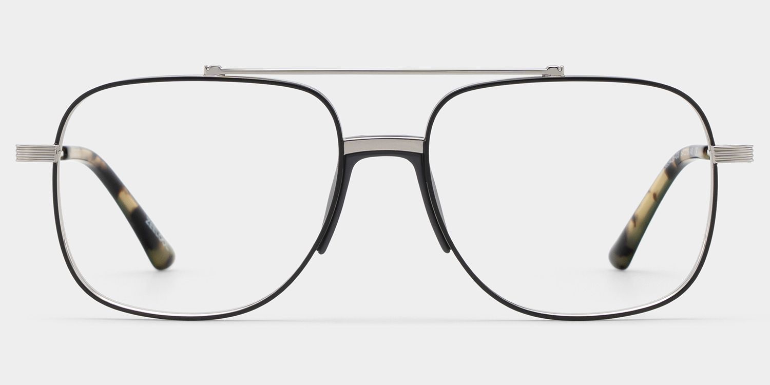 Poppy Black Aviator Eyeglasses | Simple Varsity Look1