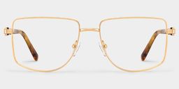 Felicity Gold yellow Geometric Glasses3