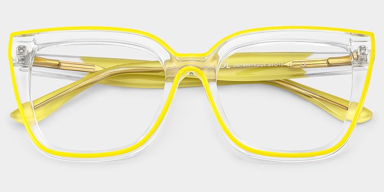 Mirta Yellow Square Glasses