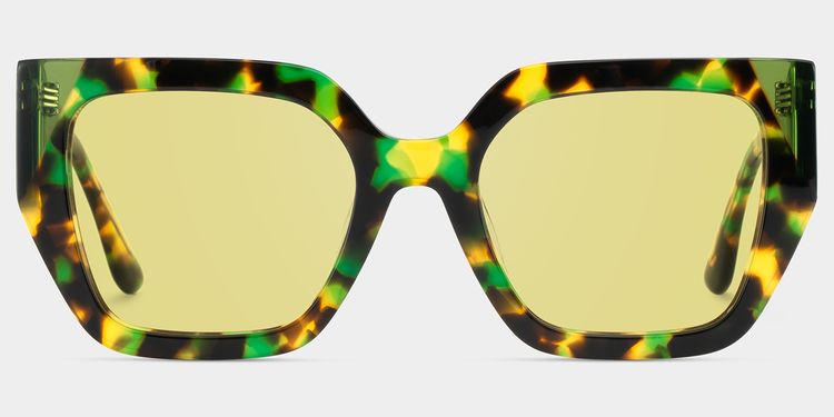 Viva Green Tortoise Square Sunglasses