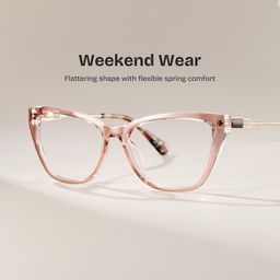 Celeste Beige Cat eye Glasses0