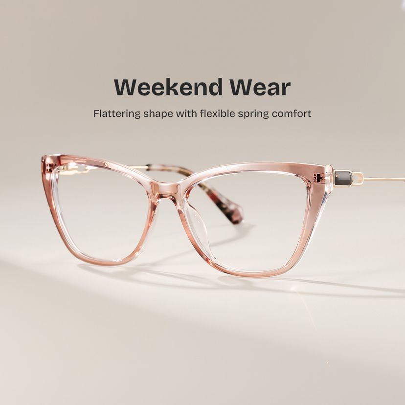 Celeste Beige Cat eye Glasses