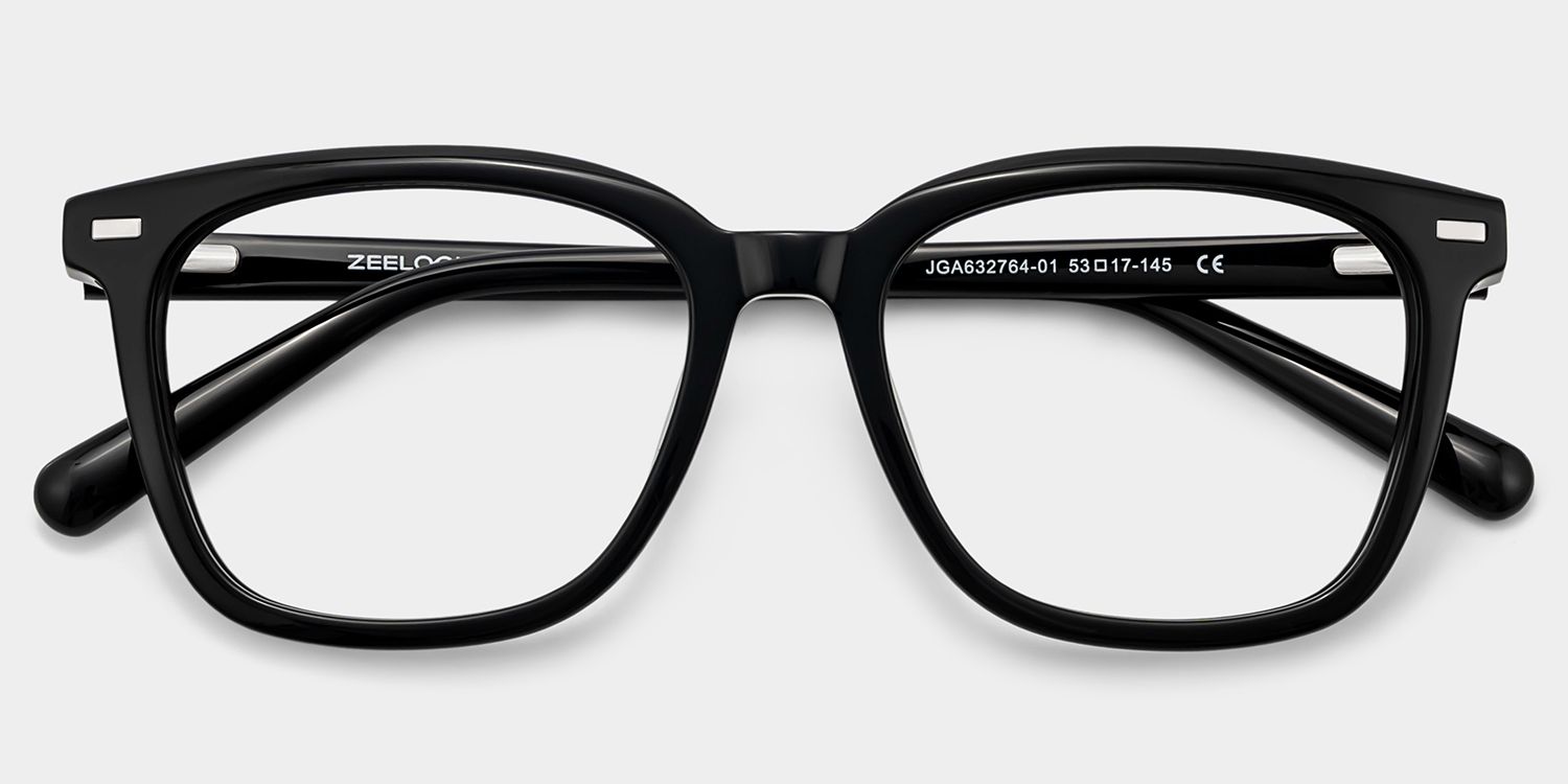 Lana Black Square Acetate Frame Glasses for Women | ZEELOOL2