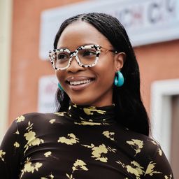 Lidia Cow Print Square Glasses5