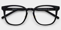 Hailey Black Square Glasses2