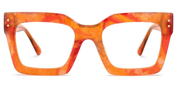 Agaton Orange Square Glasses
