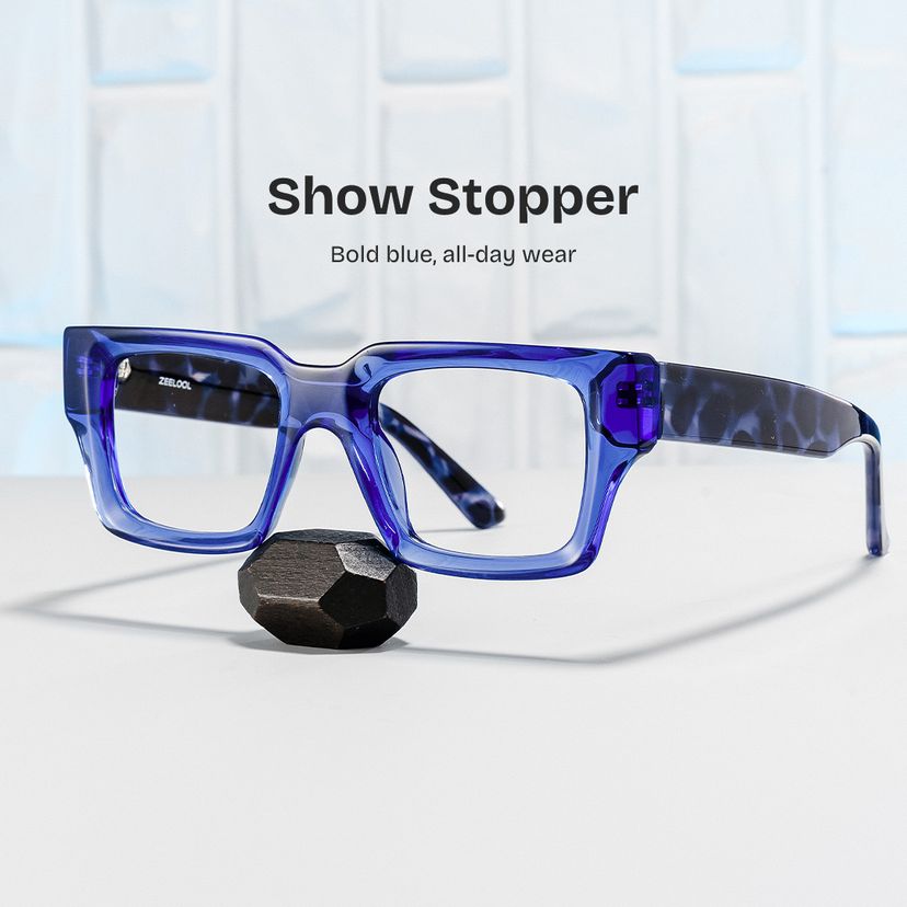 Orson Blue Rectangle Glasses