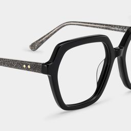 Devon Black Geometric Glasses5