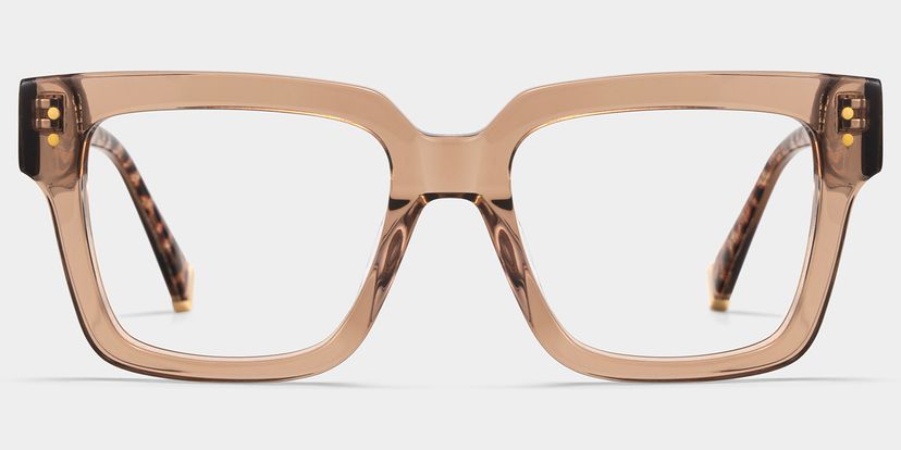 Caius Beige Square Glasses
