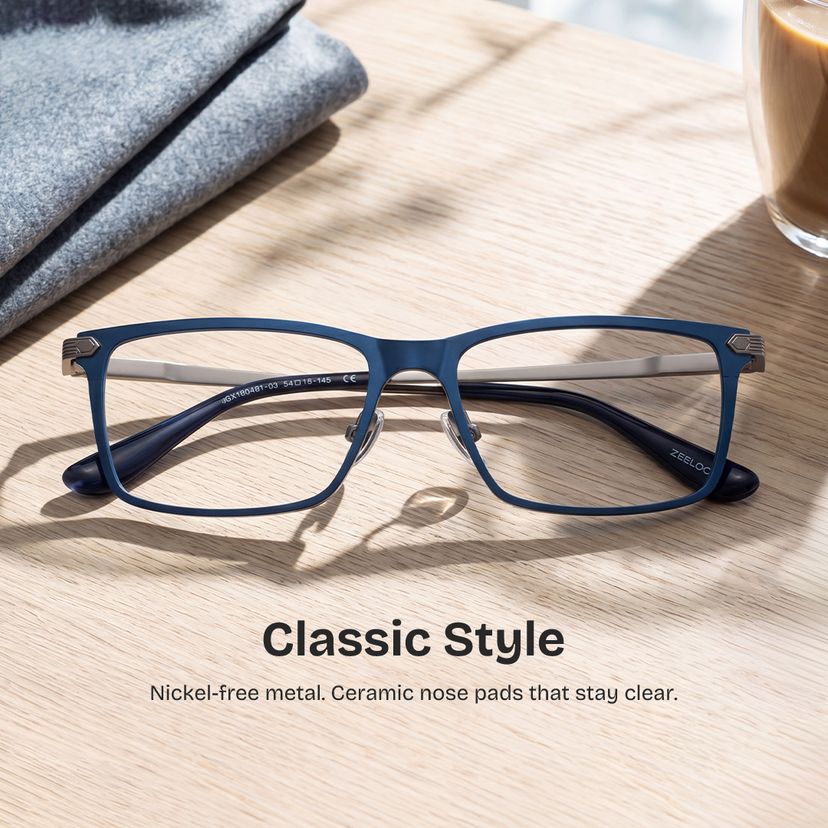 Alexander Blue Rectangle Glasses