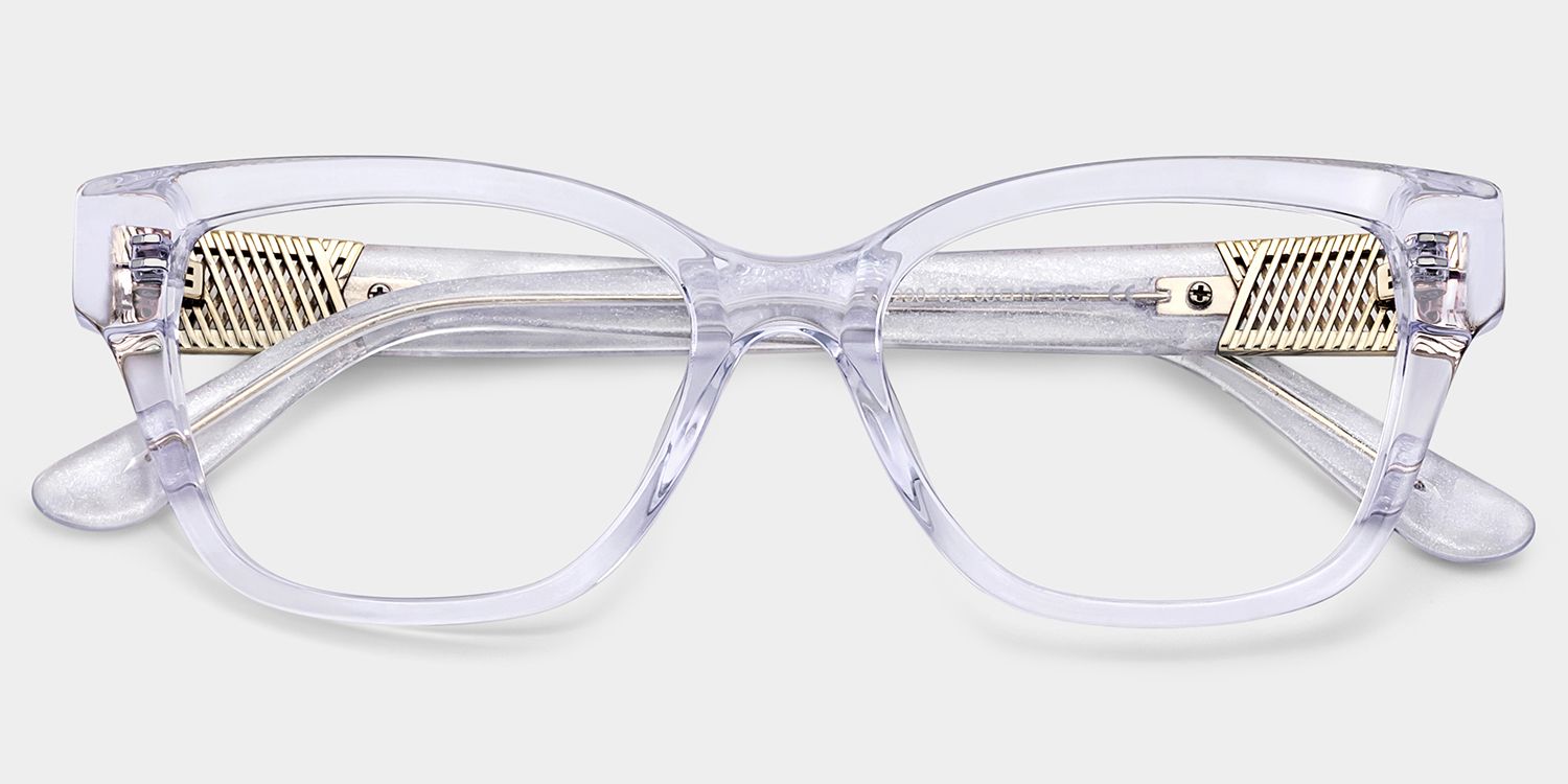 Miranda Clear Purple Cat Eye Glasses — Elegant Style | ZE...2