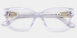 Miranda Clear Purple Cat eye Glasses2