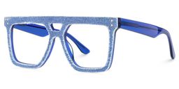 Rubin Denim Blue Square Glasses3