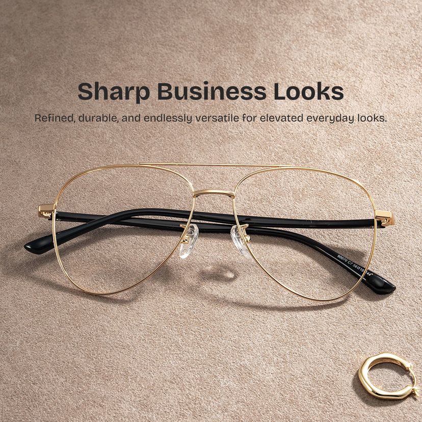 Paige Gold Aviator Glasses